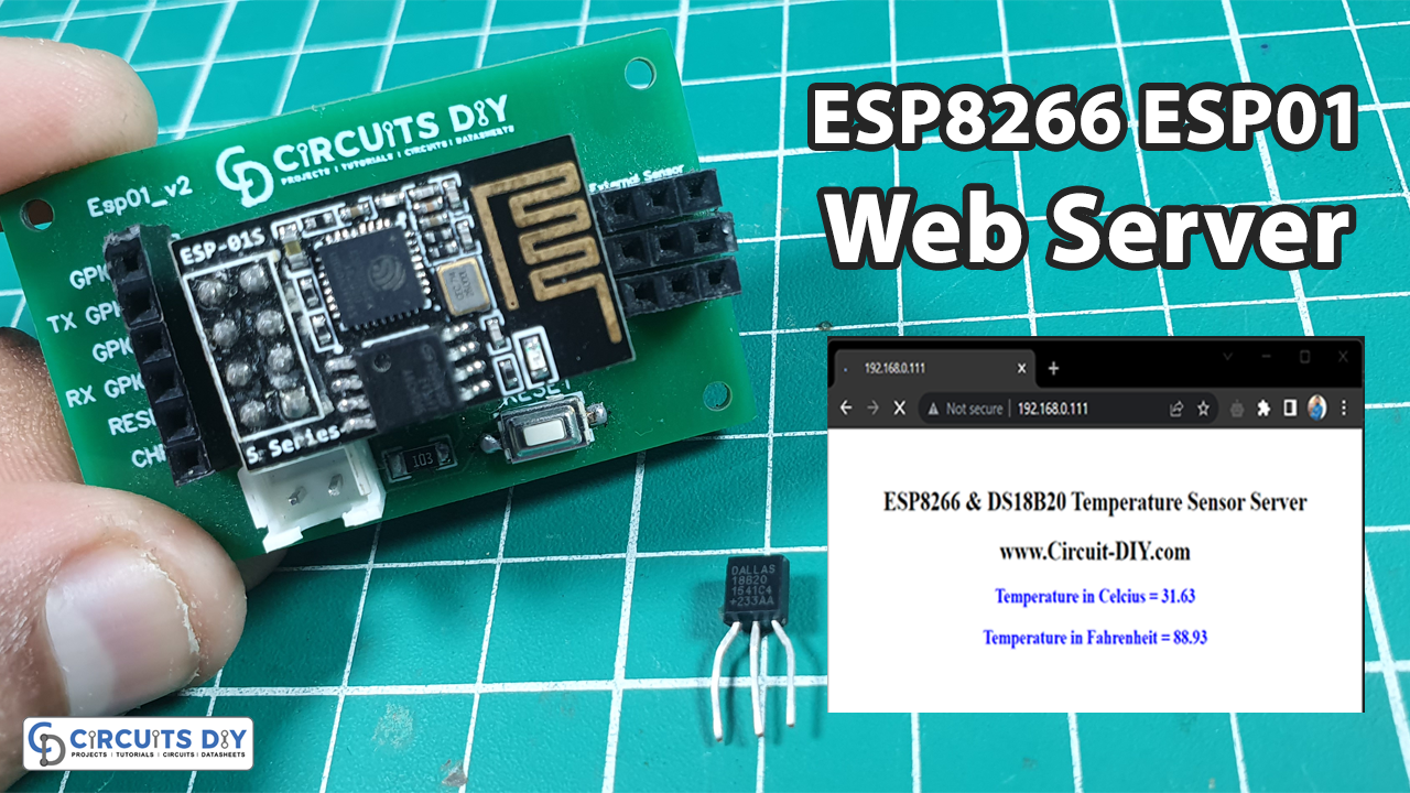 Temperature Sensor Web Server with ESP8266 ESP01 &amp; DS18B20