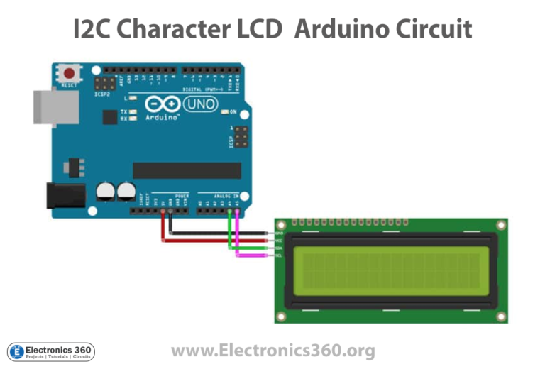 Interfacing a Character I2C LCD with Arduino - Electronics 360